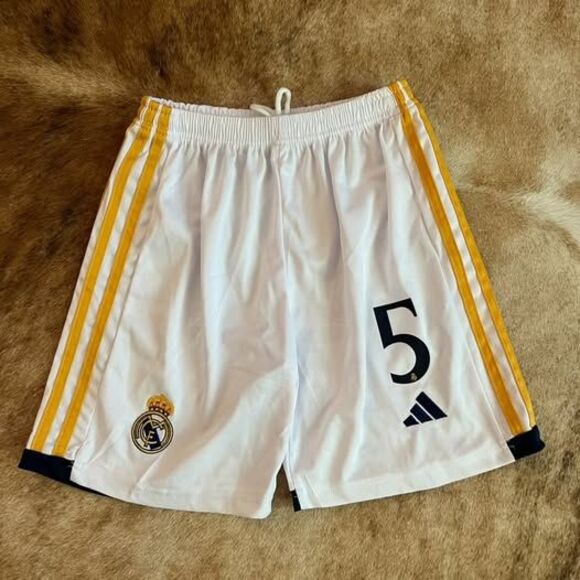 Adidas Boys Large Real Madrid Ronaldo MBappe Soccer Shorts Jersey Shirt - Picture 1 of 2